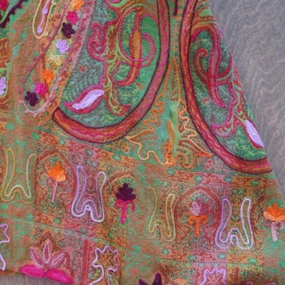 Soft Surroundings Embroidered Open Front Cardigan Multicolor Womens Size Small - Picture 6 of 9